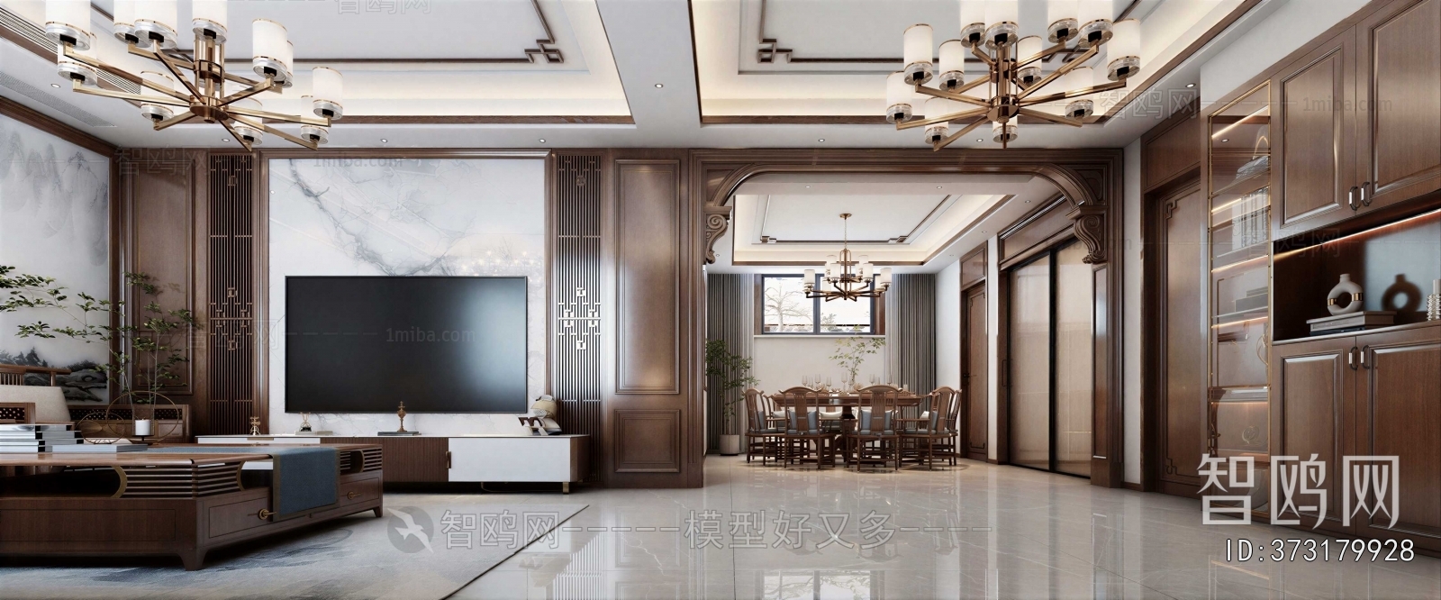 New Chinese Style A Living Room