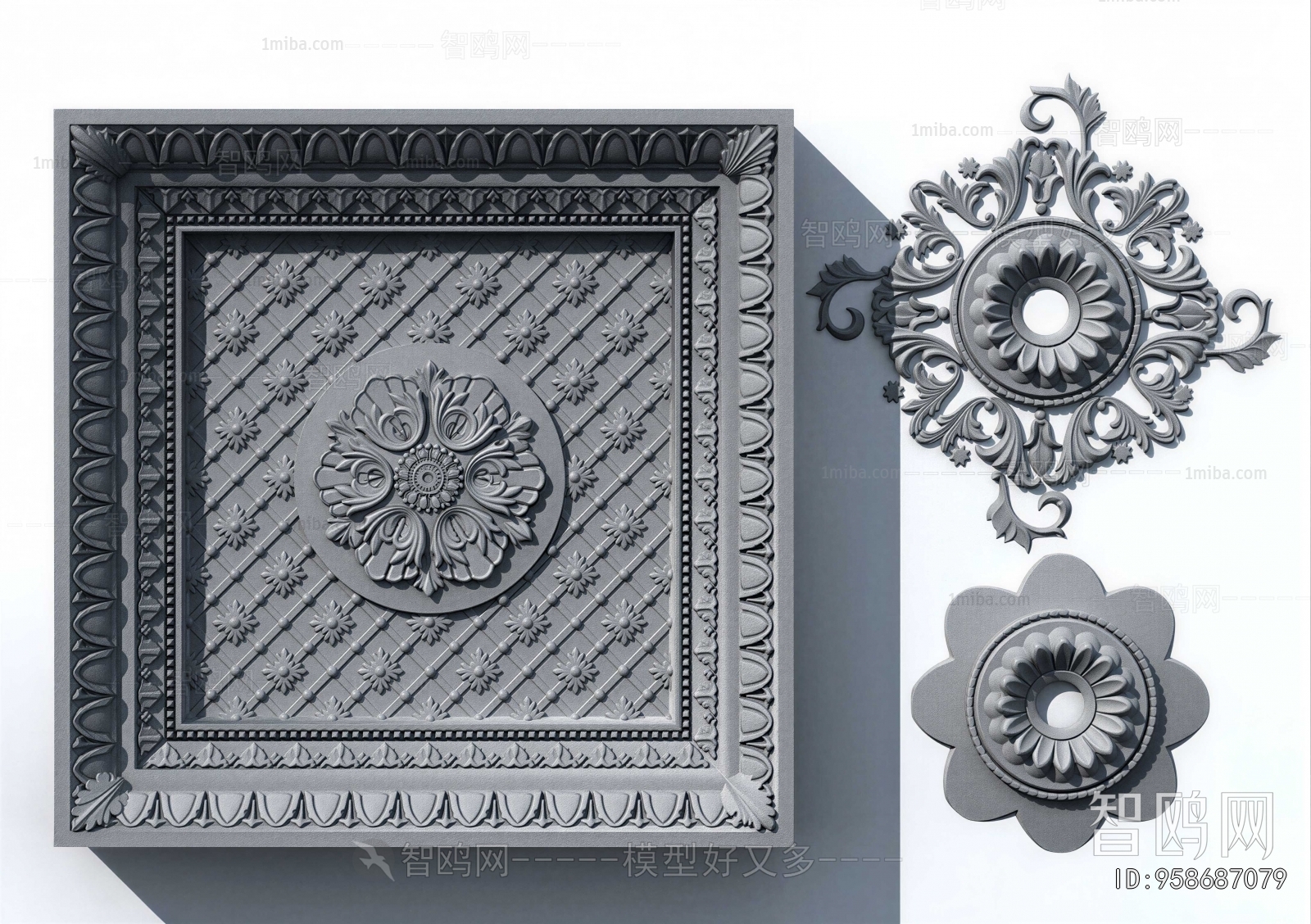 European Style Plaster Carved Top Plate