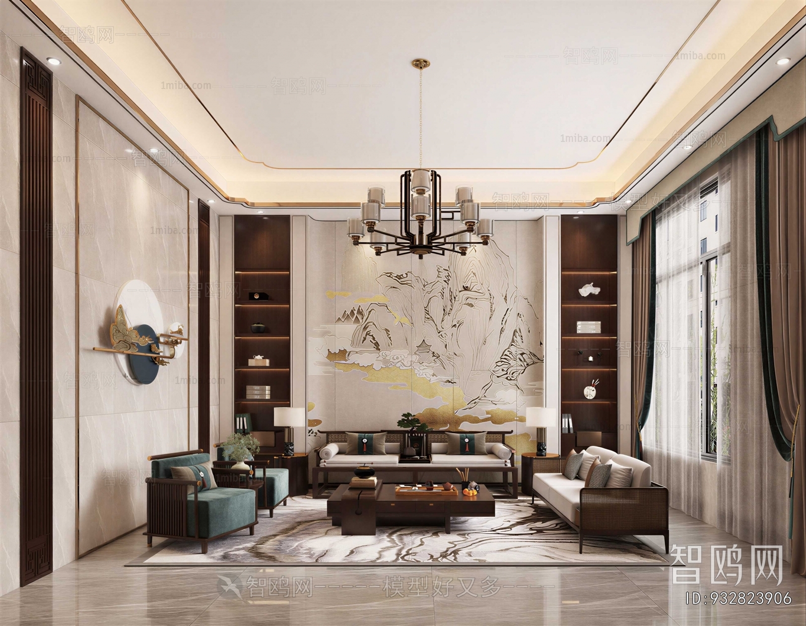 New Chinese Style A Living Room