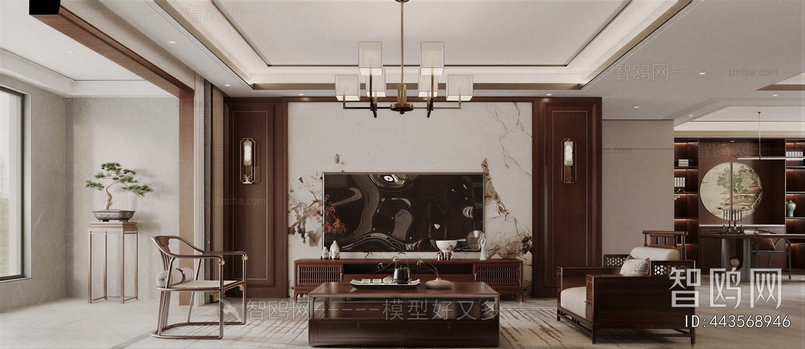 New Chinese Style A Living Room