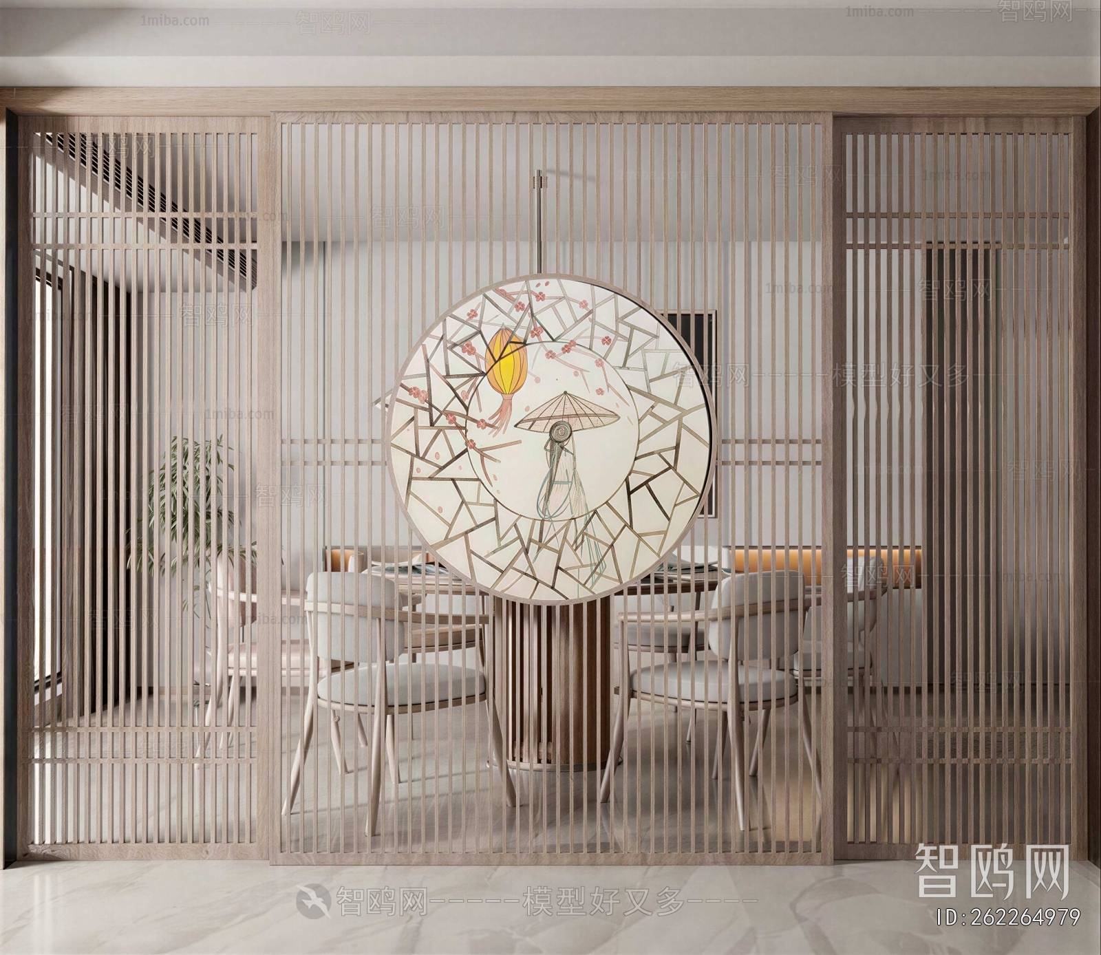 New Chinese Style Wooden Screen Partition