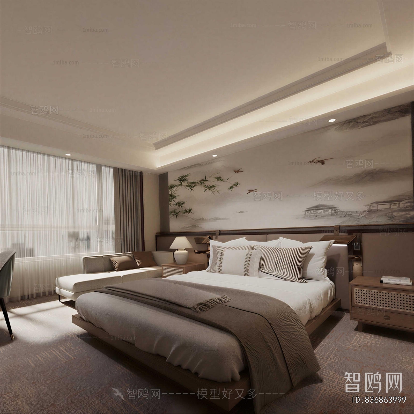 New Chinese Style Bedroom