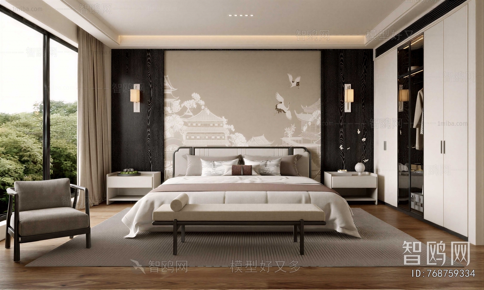 New Chinese Style Bedroom