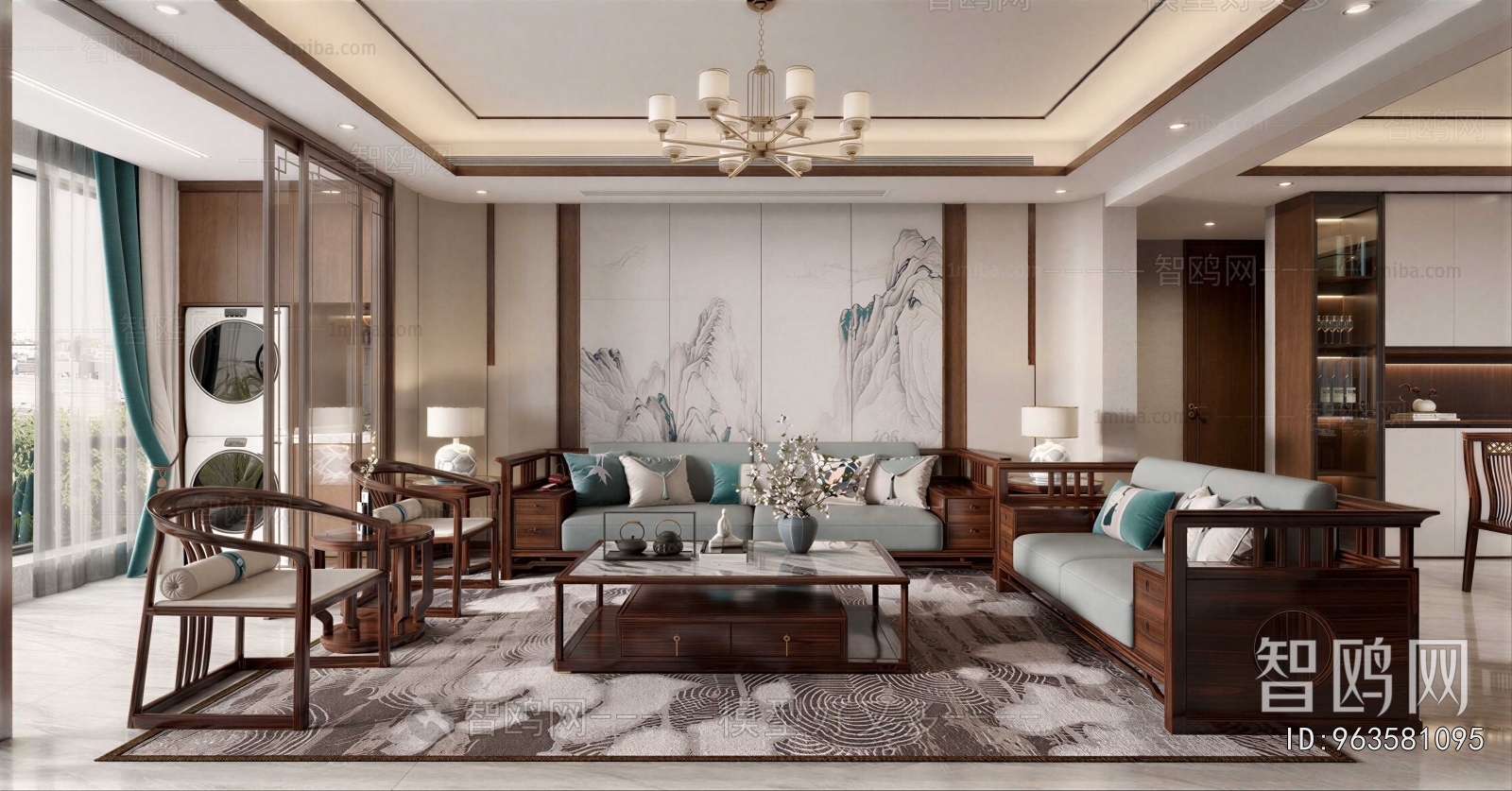 New Chinese Style A Living Room