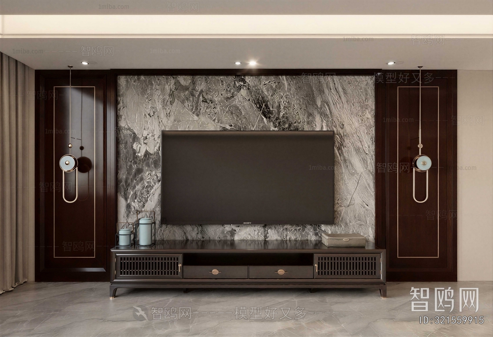 New Chinese Style TV Wall