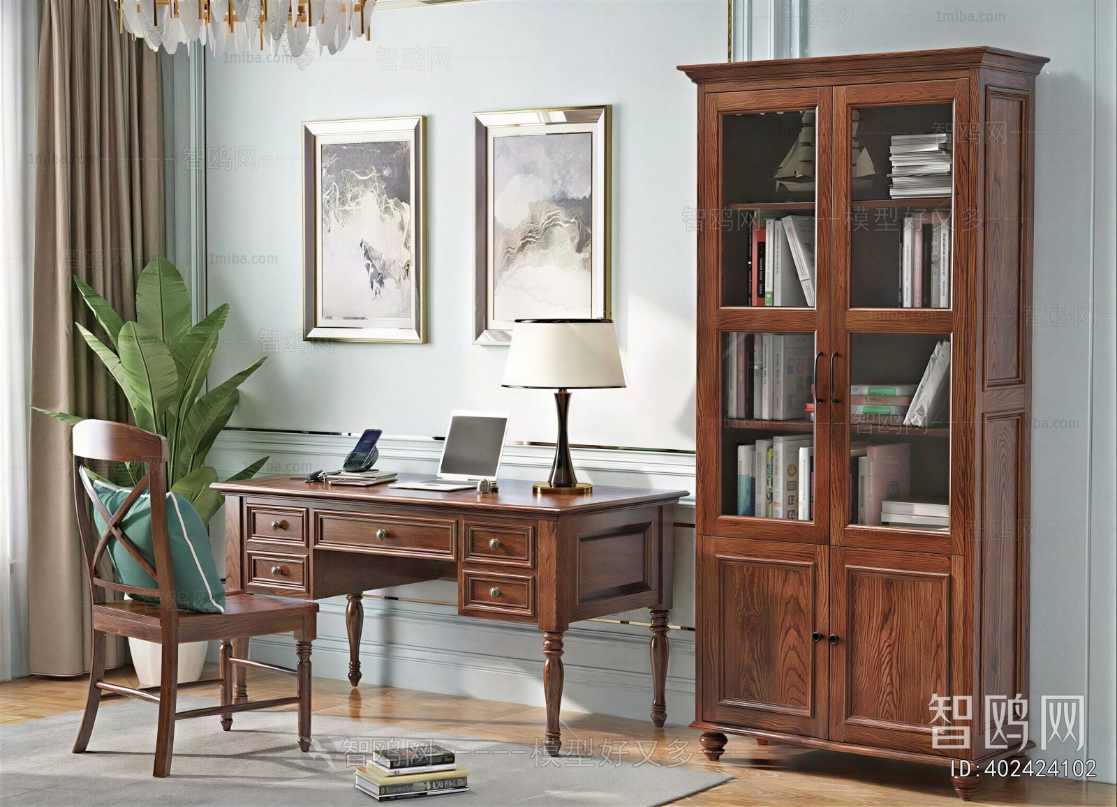 American Style Computer Desk And Chair