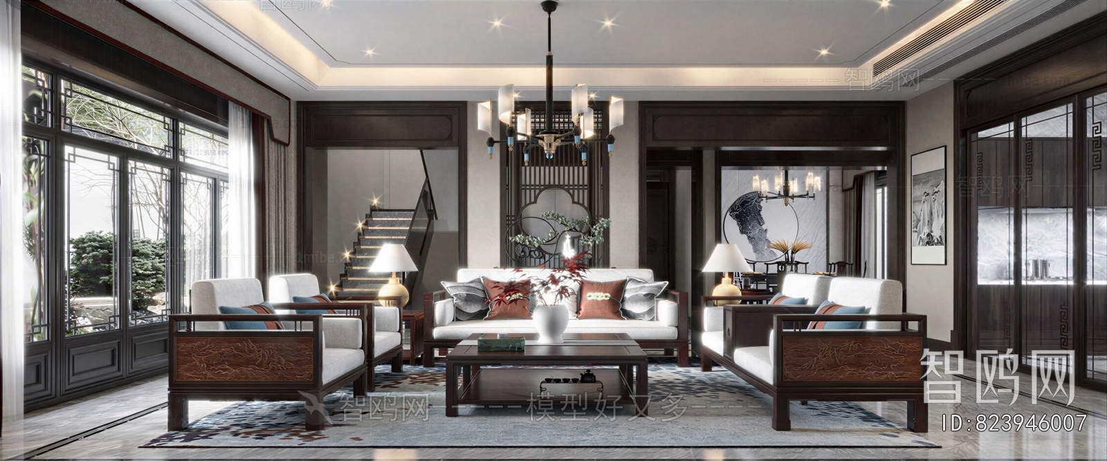 New Chinese Style A Living Room