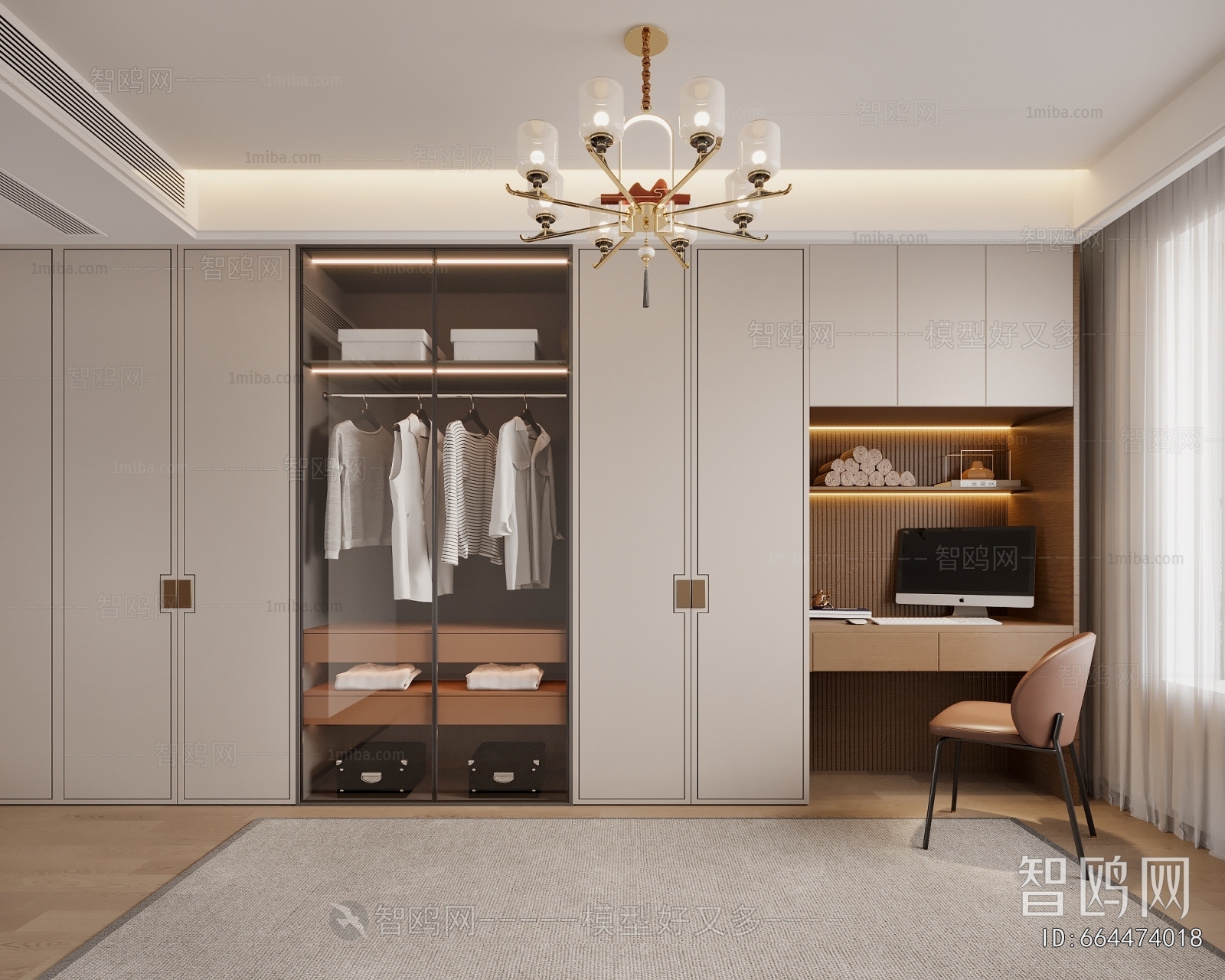 New Chinese Style Clothes Storage Area