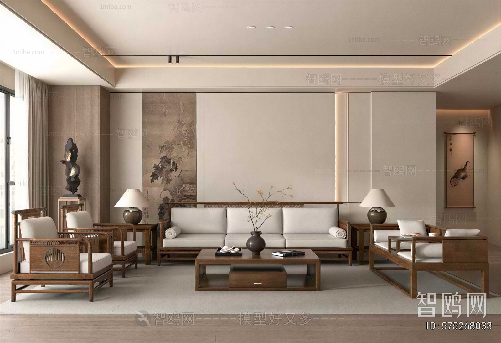 New Chinese Style A Living Room