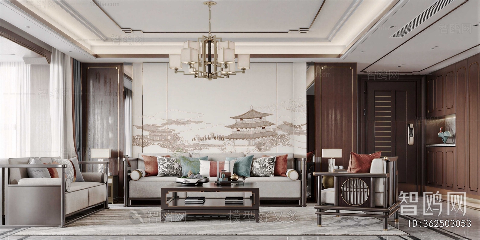 New Chinese Style A Living Room