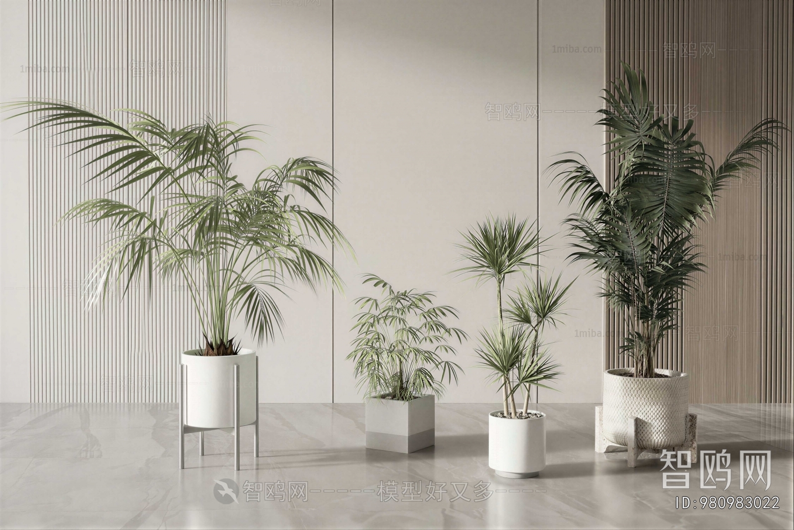 Modern Potted Green Plant