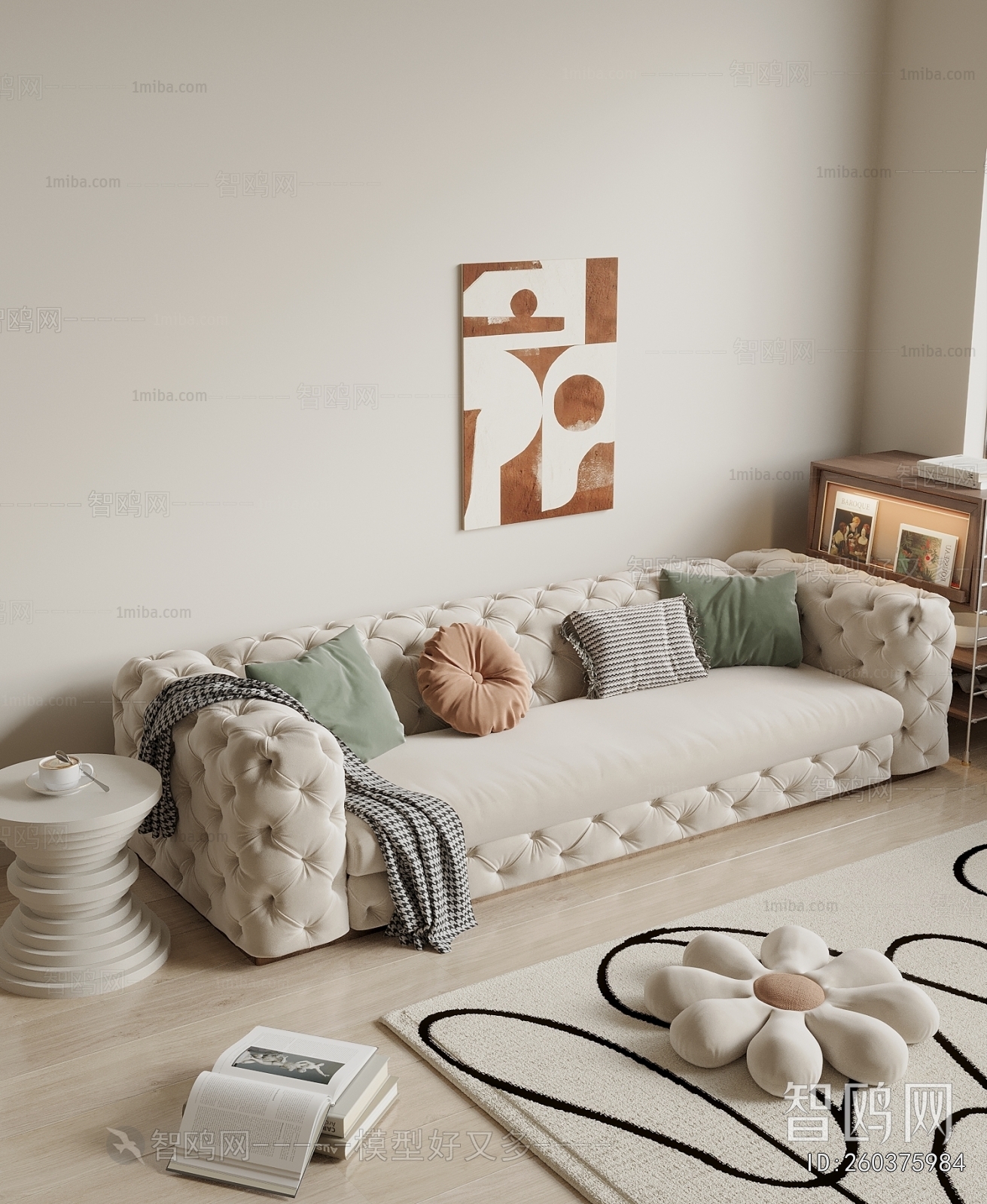 Simple European Style Three-seat Sofa