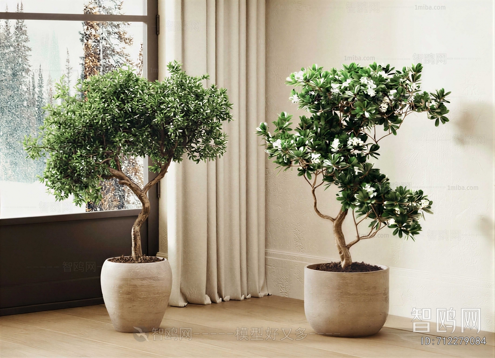 Wabi-sabi Style Ground Green Plant Potted Plants