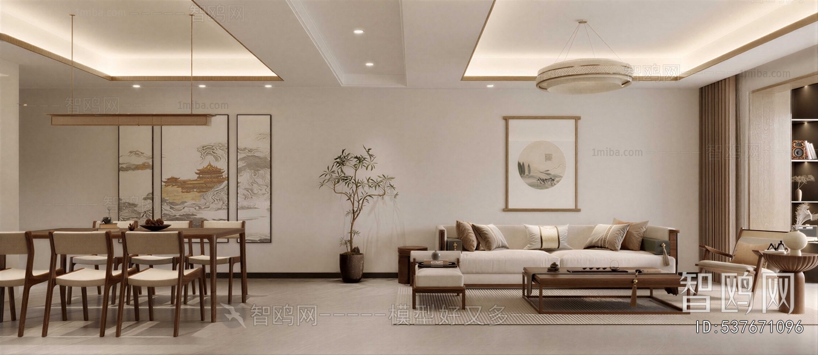 New Chinese Style A Living Room