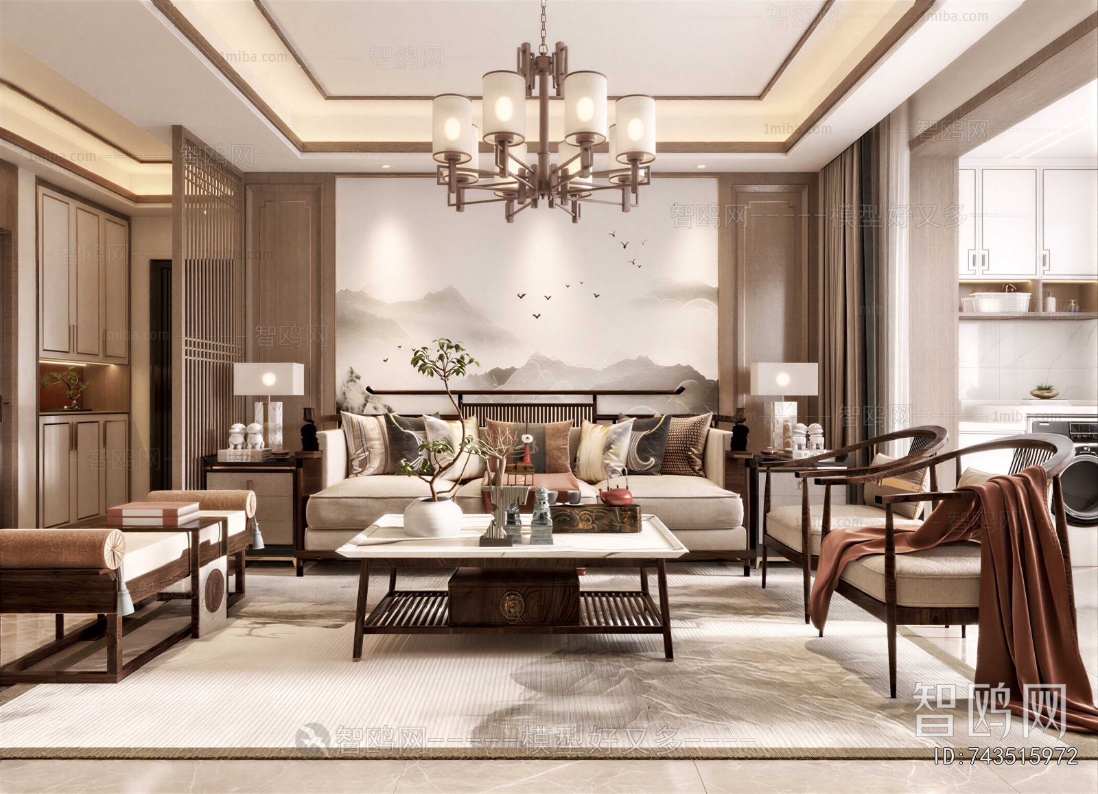 New Chinese Style A Living Room