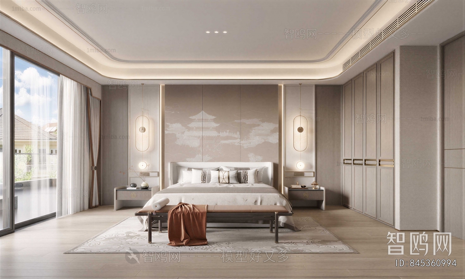 New Chinese Style Bedroom