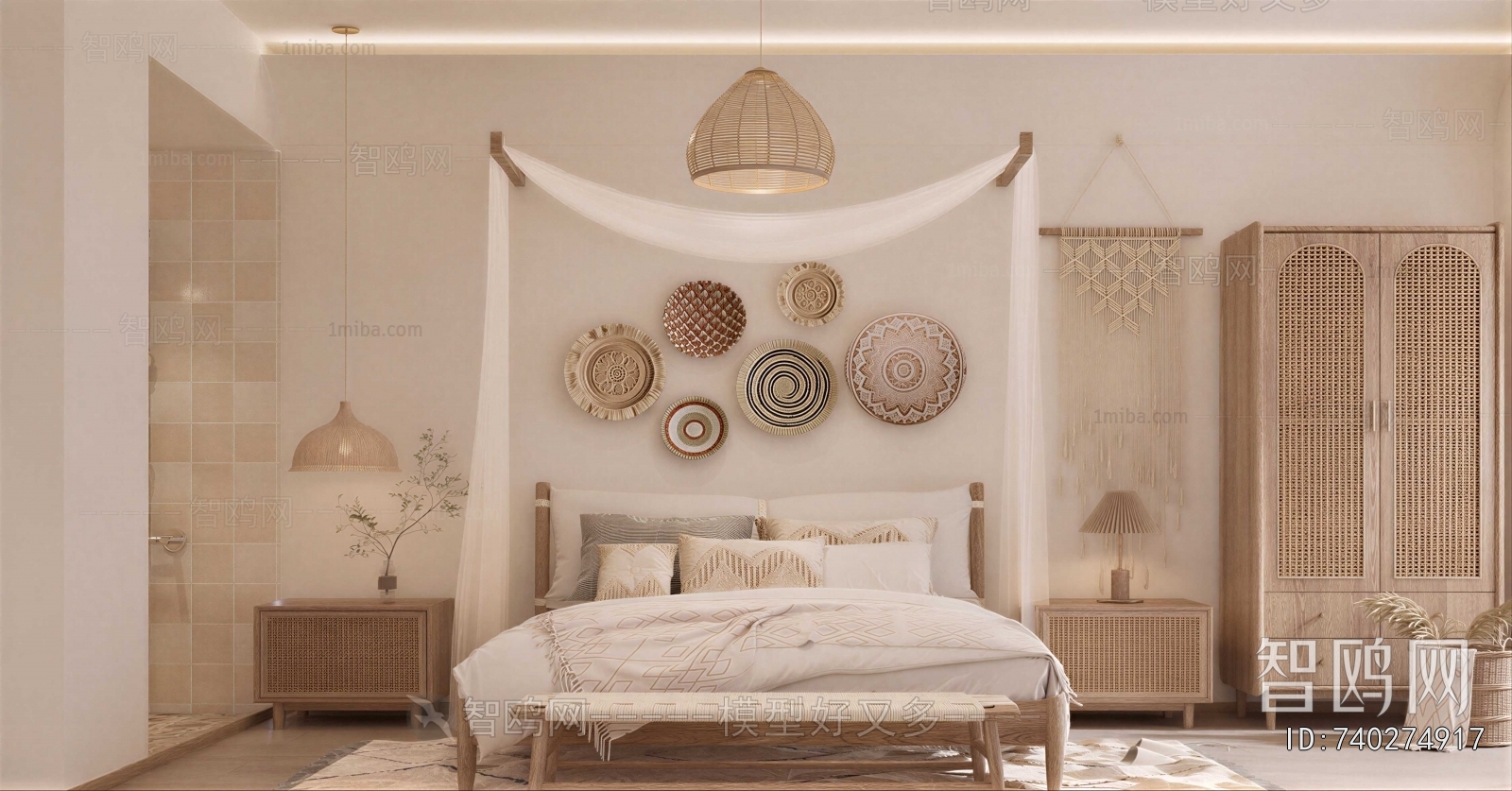 Wabi-sabi Style Bedroom