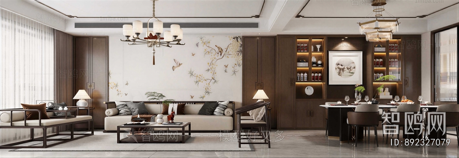 New Chinese Style A Living Room