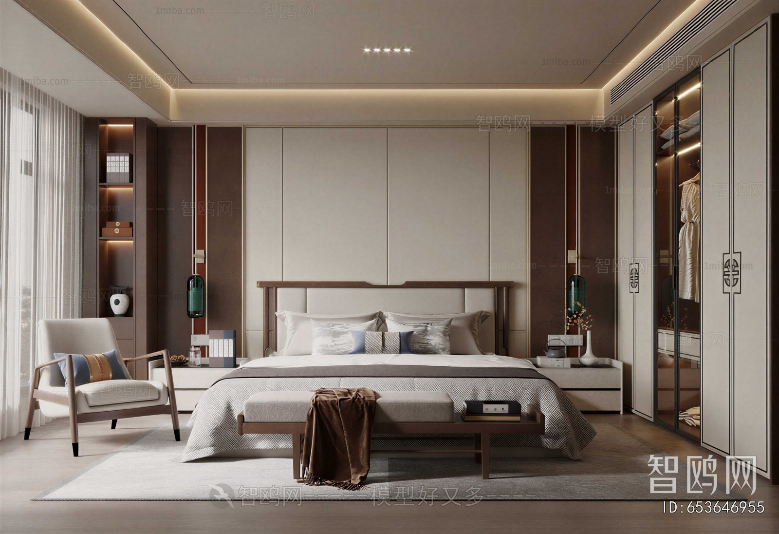 New Chinese Style Bedroom