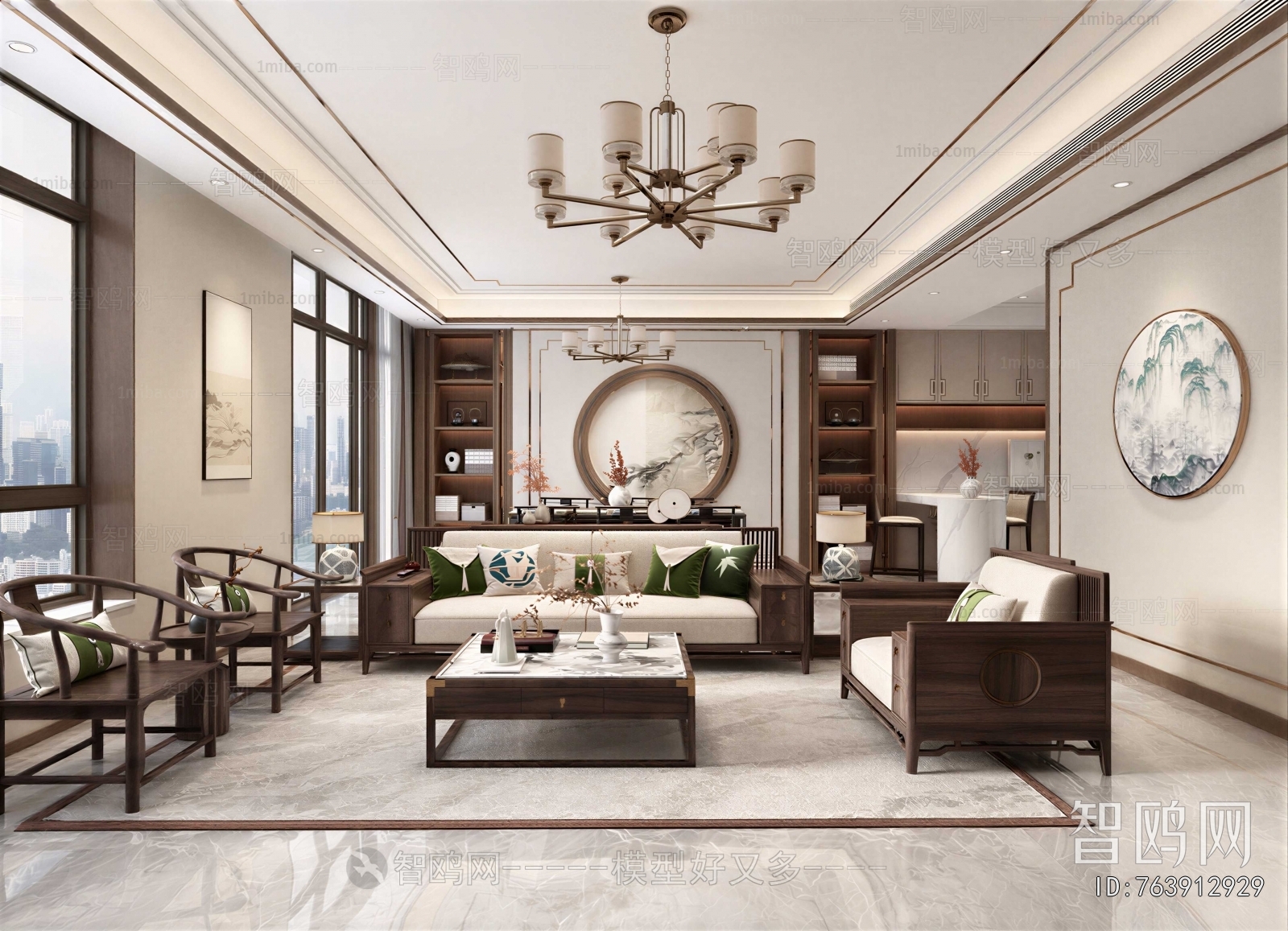 New Chinese Style A Living Room