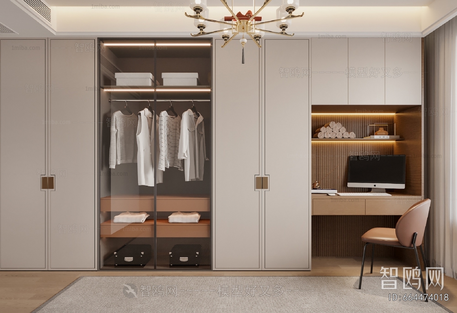 New Chinese Style Clothes Storage Area