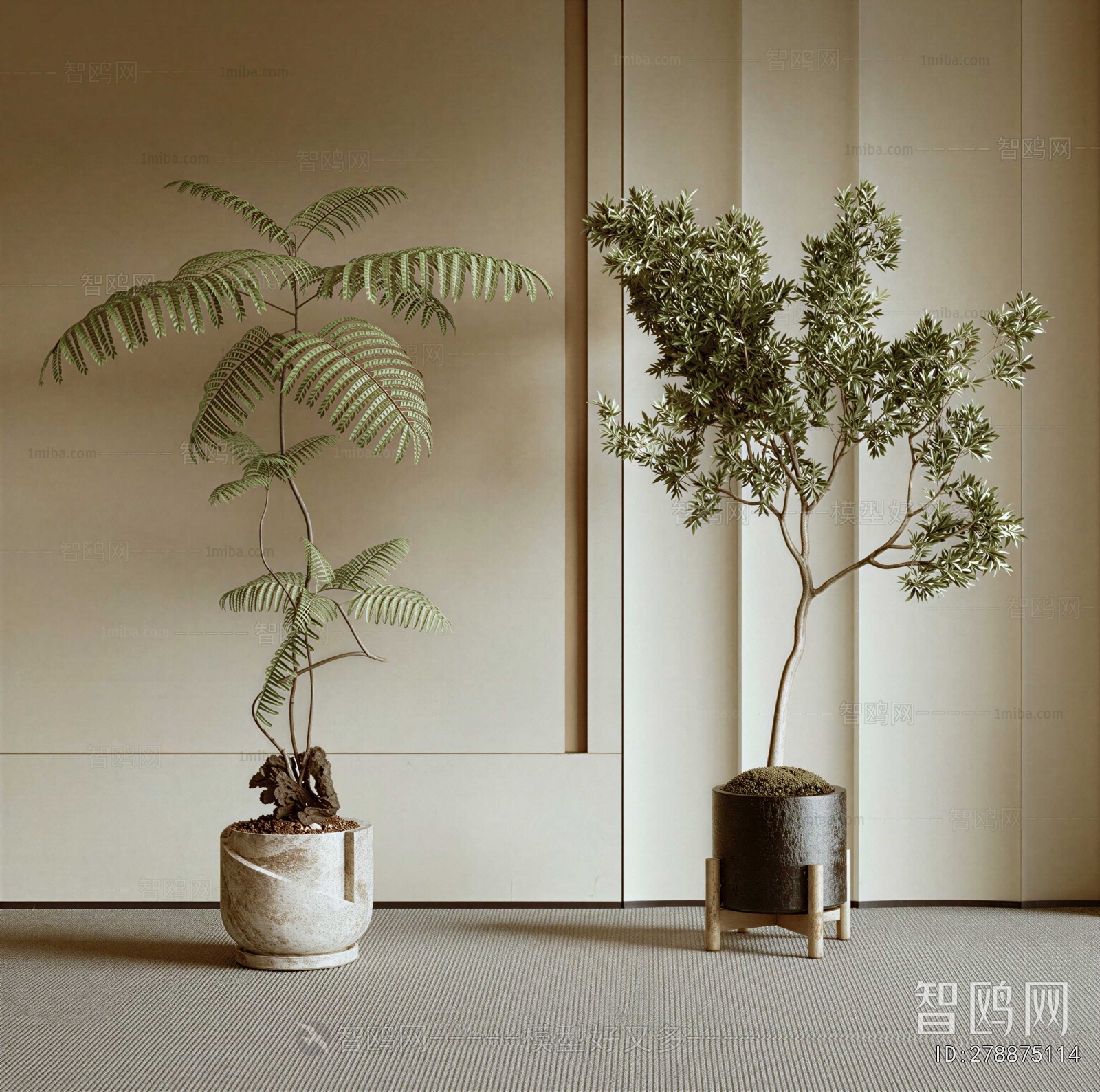 Modern Ground Green Plant Potted Plants