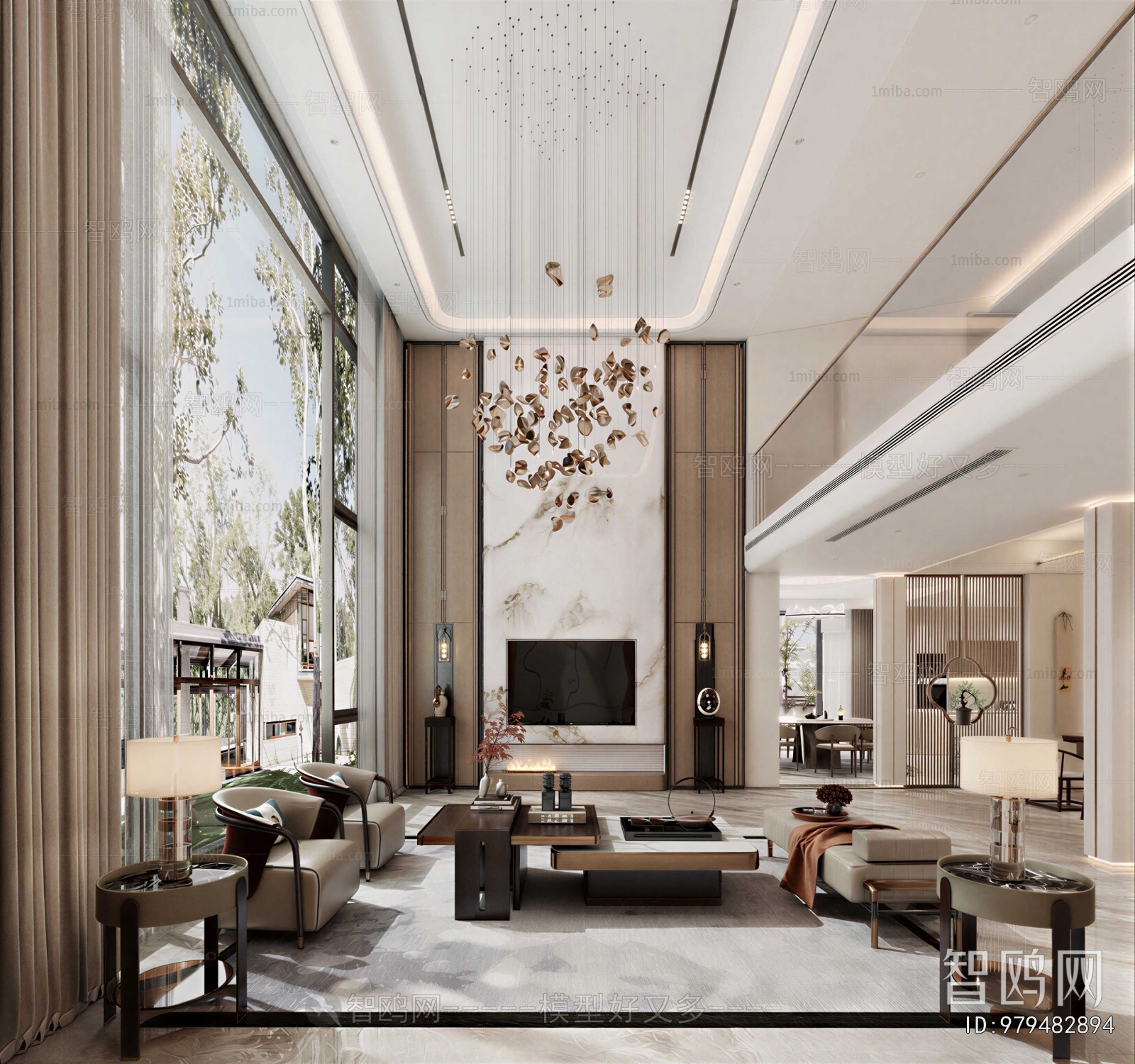 New Chinese Style A Living Room