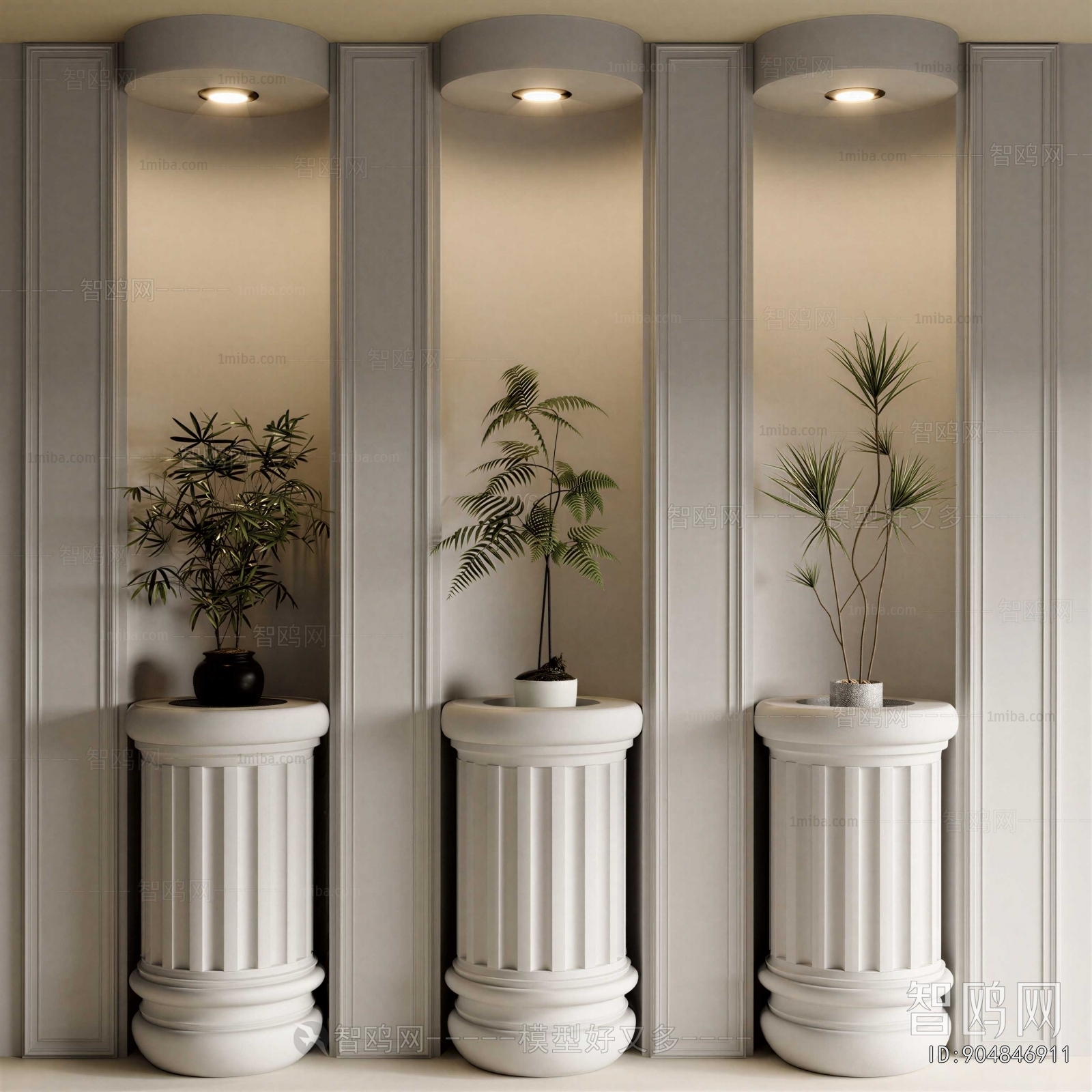 Modern Potted Green Plant