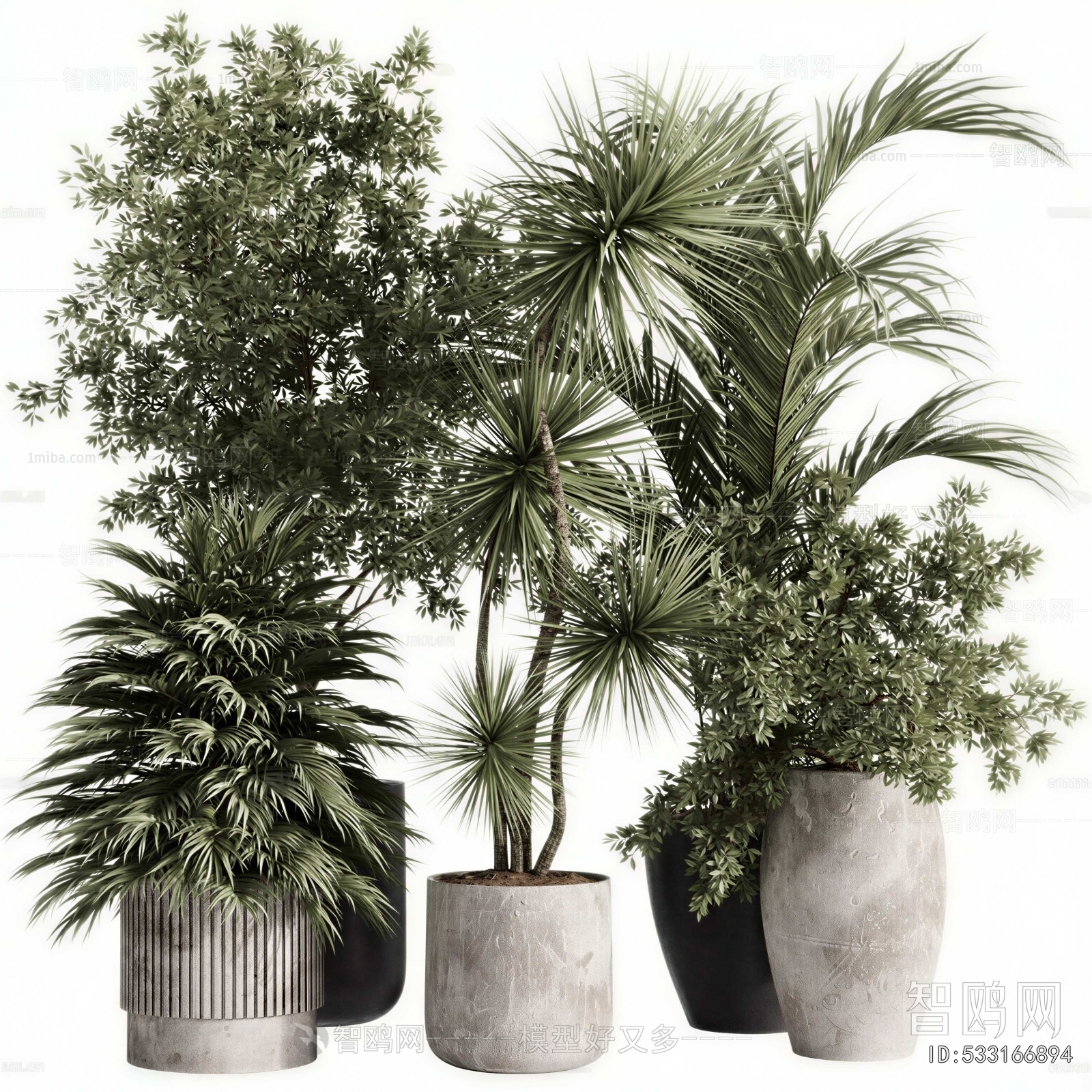 Modern Ground Green Plant Potted Plants