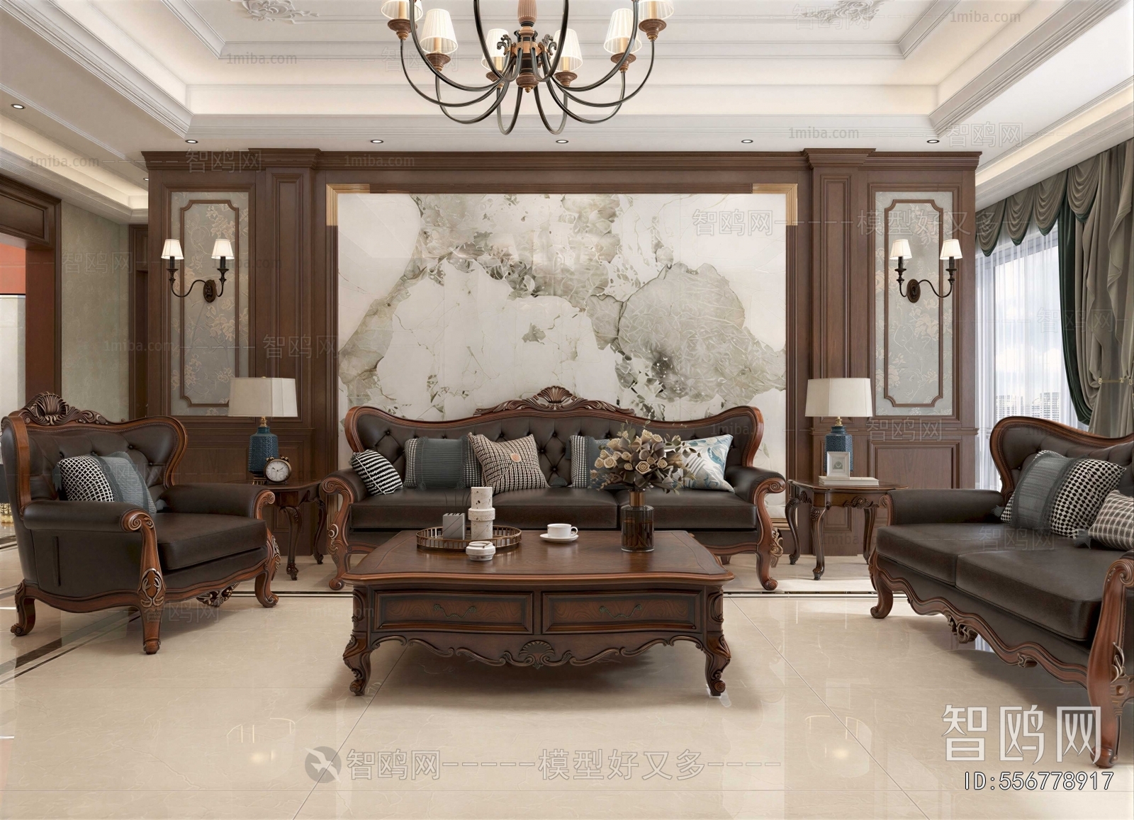 New Chinese Style A Living Room