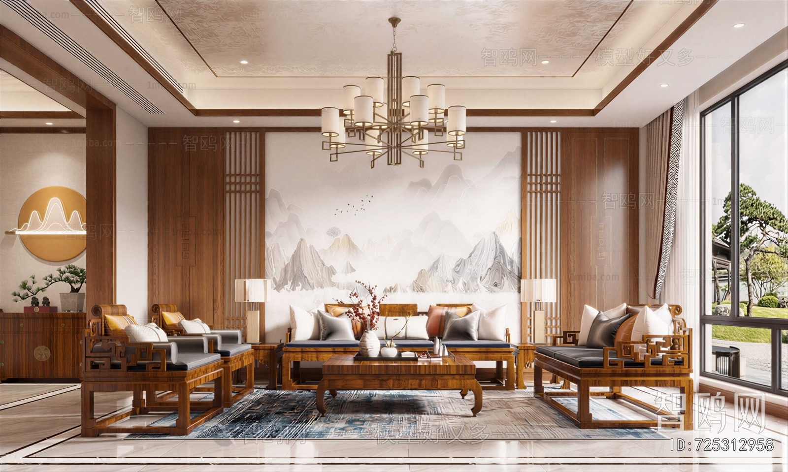 New Chinese Style A Living Room