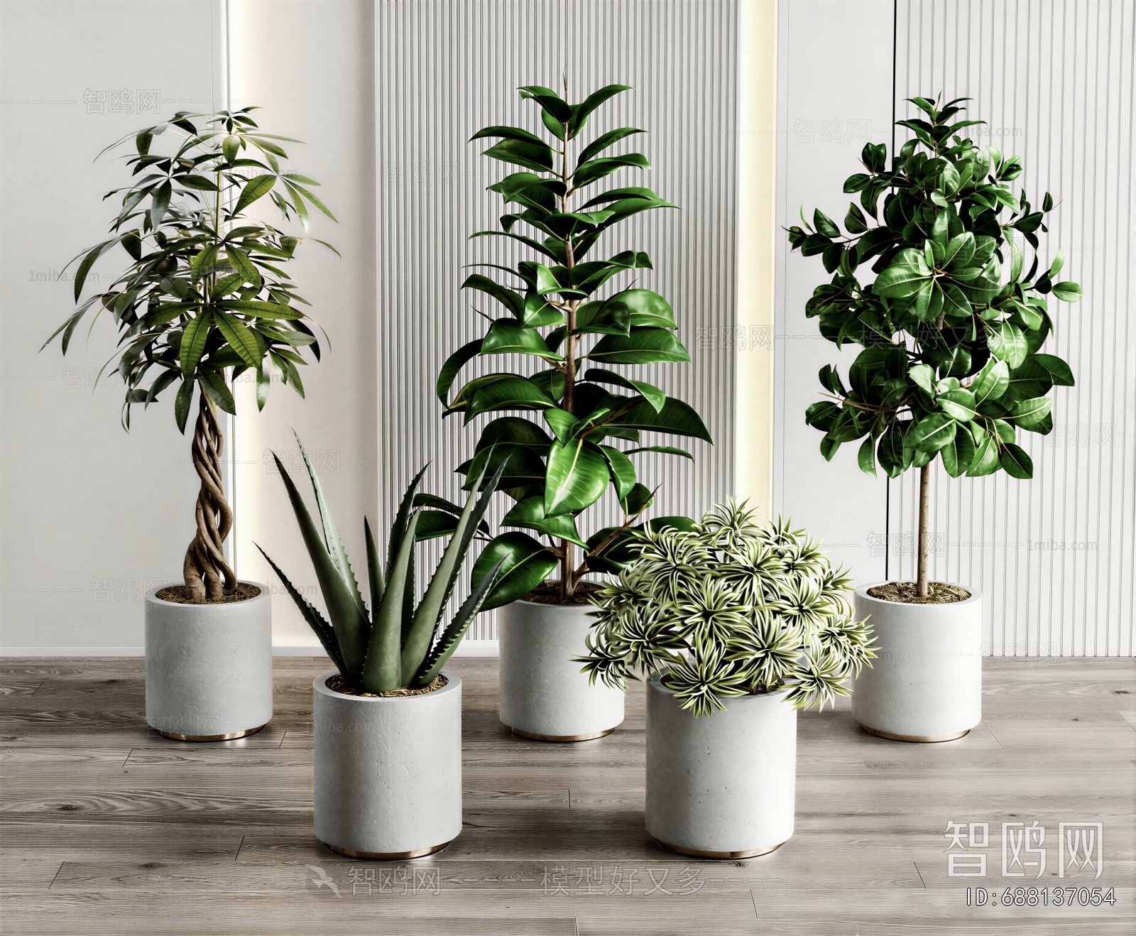 Modern Ground Green Plant Potted Plants