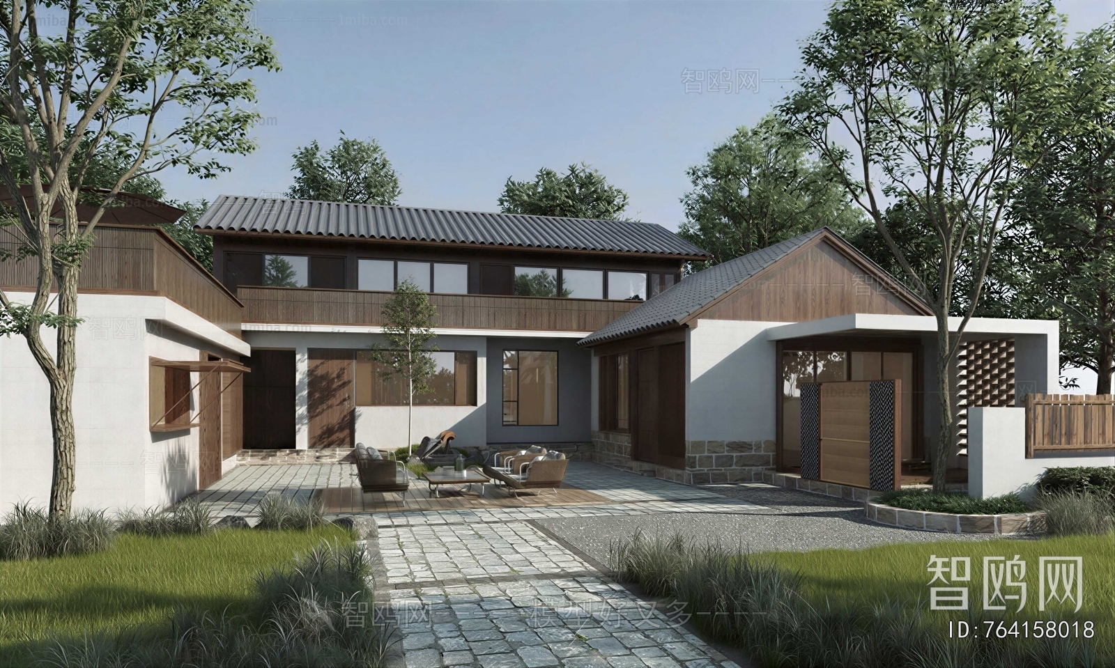 New Chinese Style Appearance Of Commercial Building