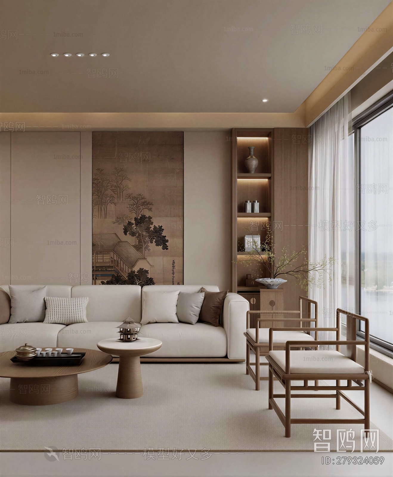 New Chinese Style A Living Room