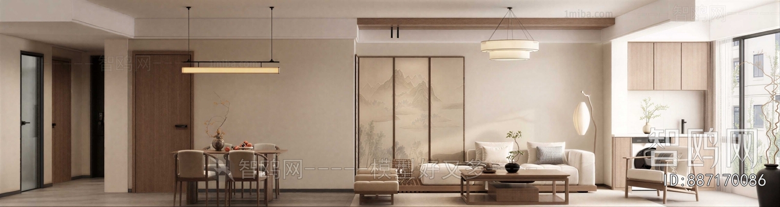 New Chinese Style A Living Room