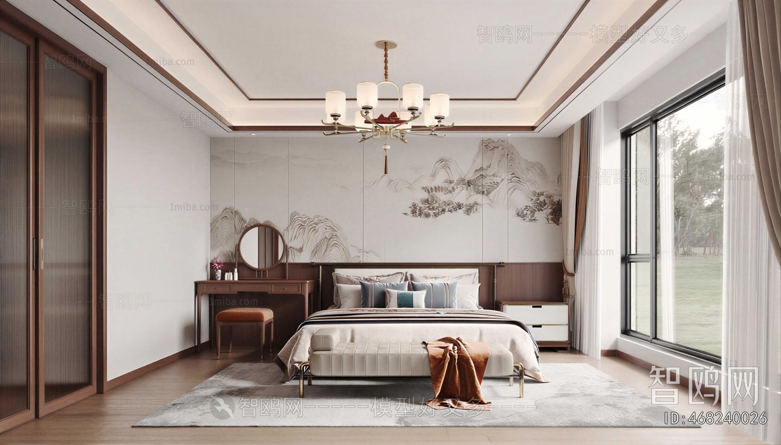 New Chinese Style Bedroom