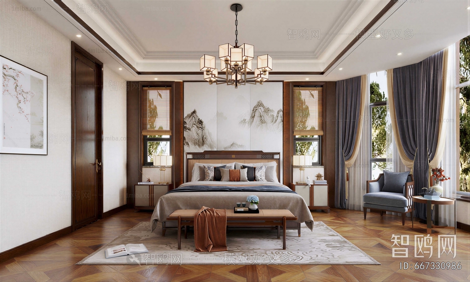 New Chinese Style Bedroom