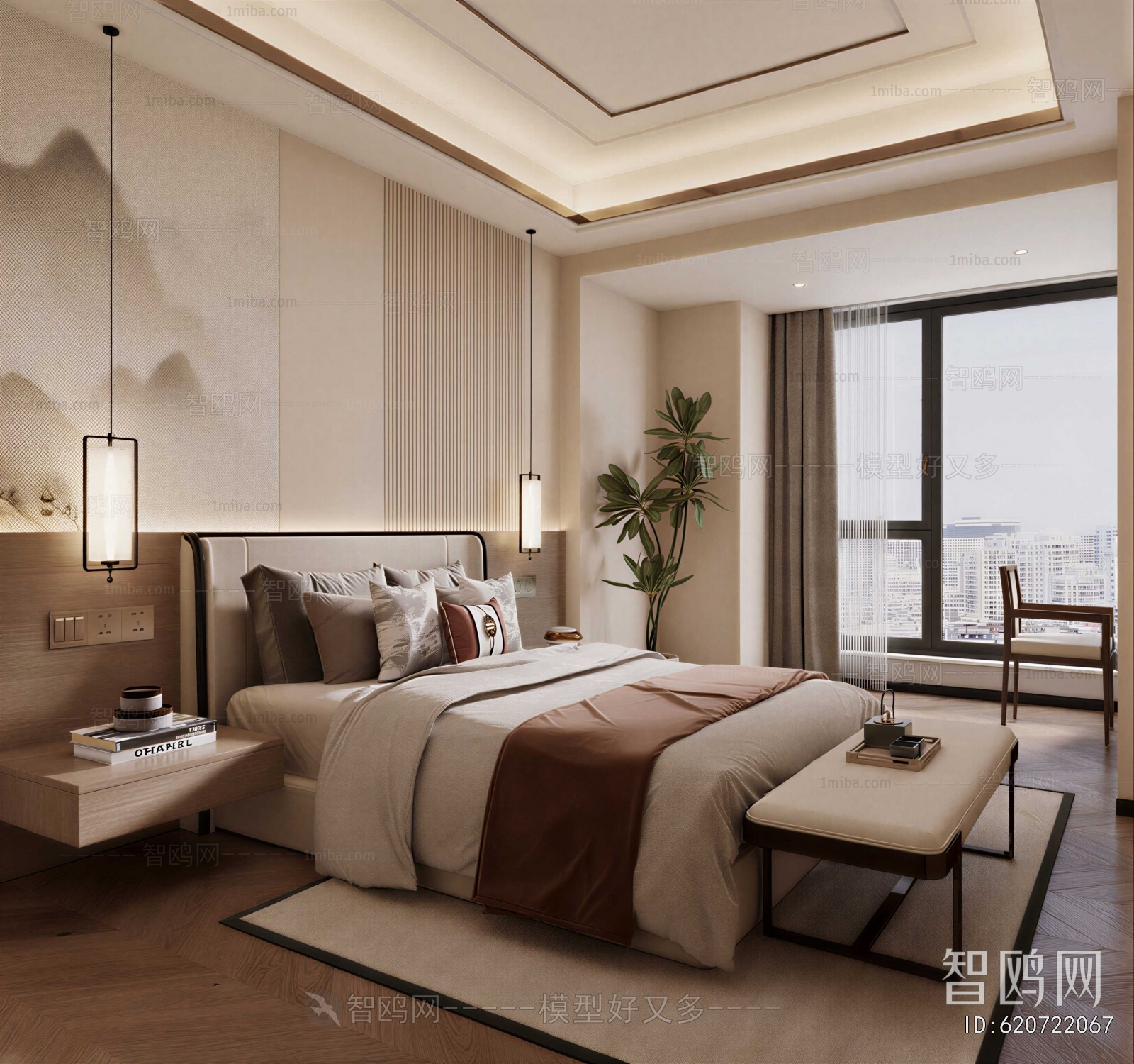 New Chinese Style Bedroom