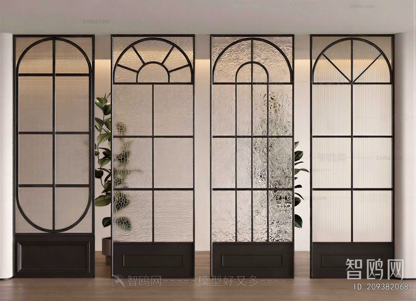 French Style Glass Screen Partition