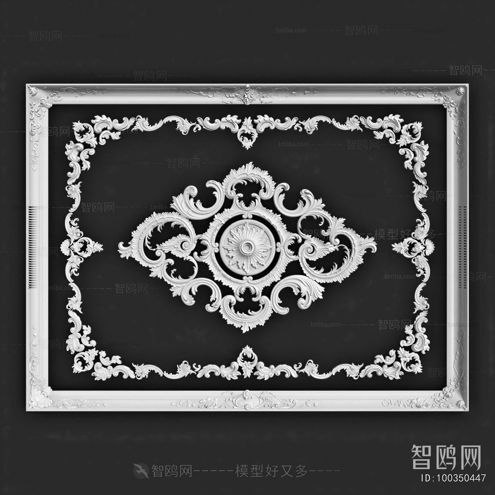 French Style Plaster Carved Top Plate