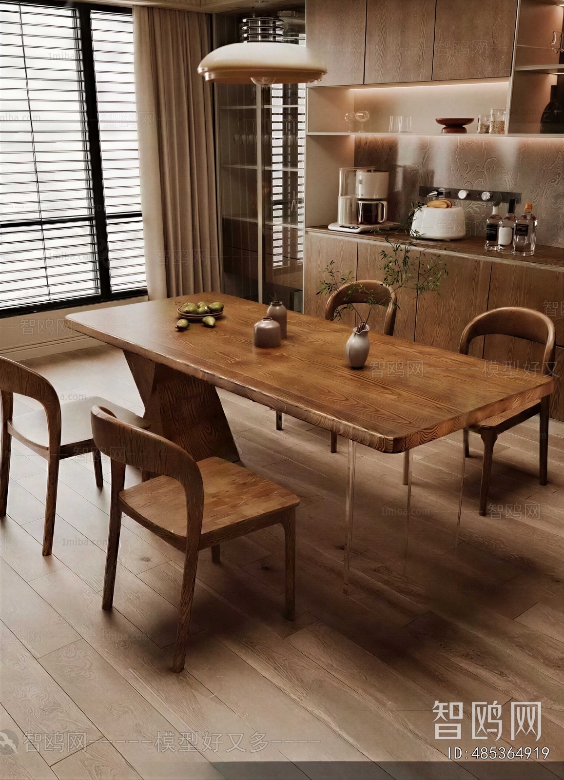 Wabi-sabi Style Dining Table And Chairs