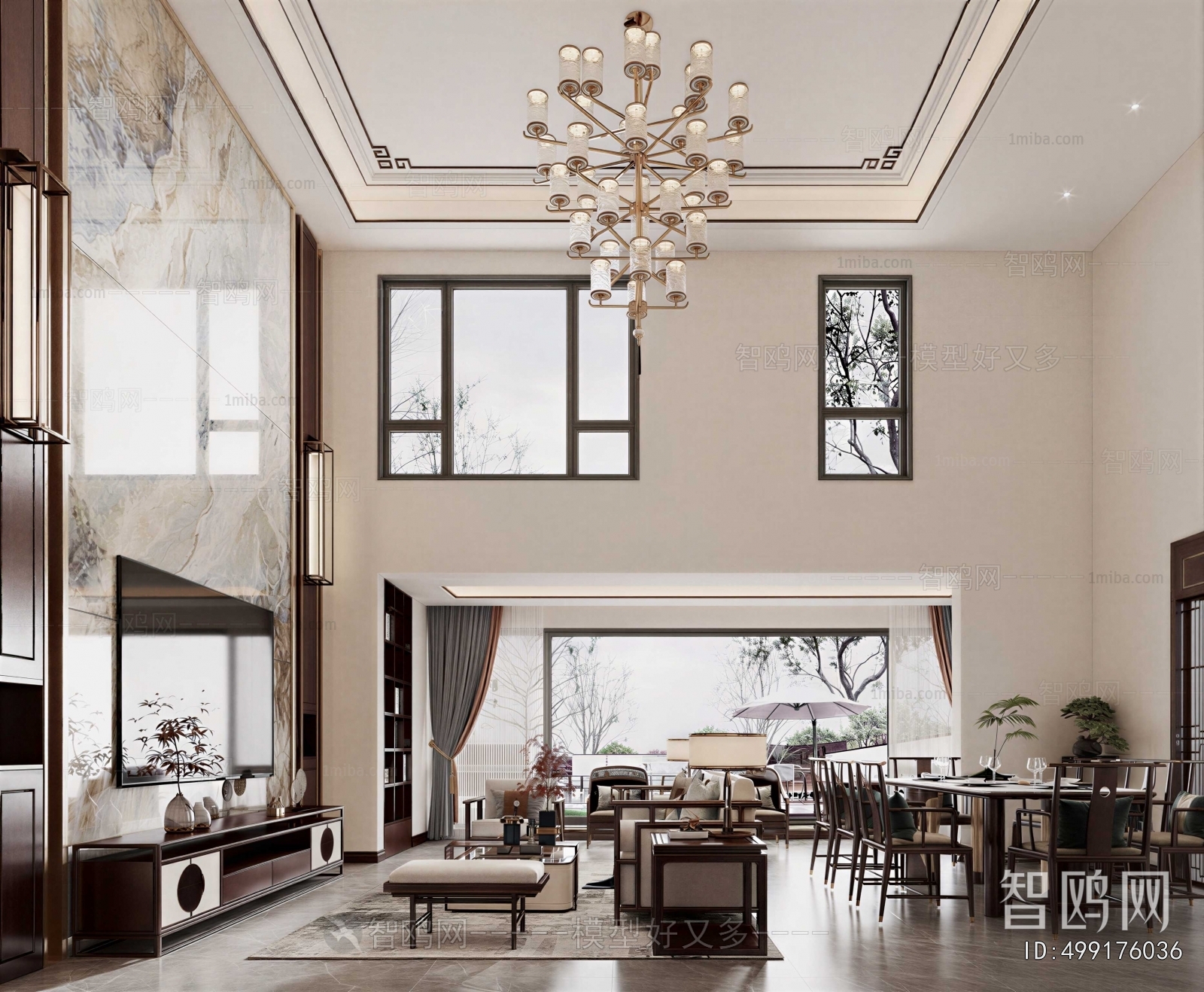 New Chinese Style A Living Room