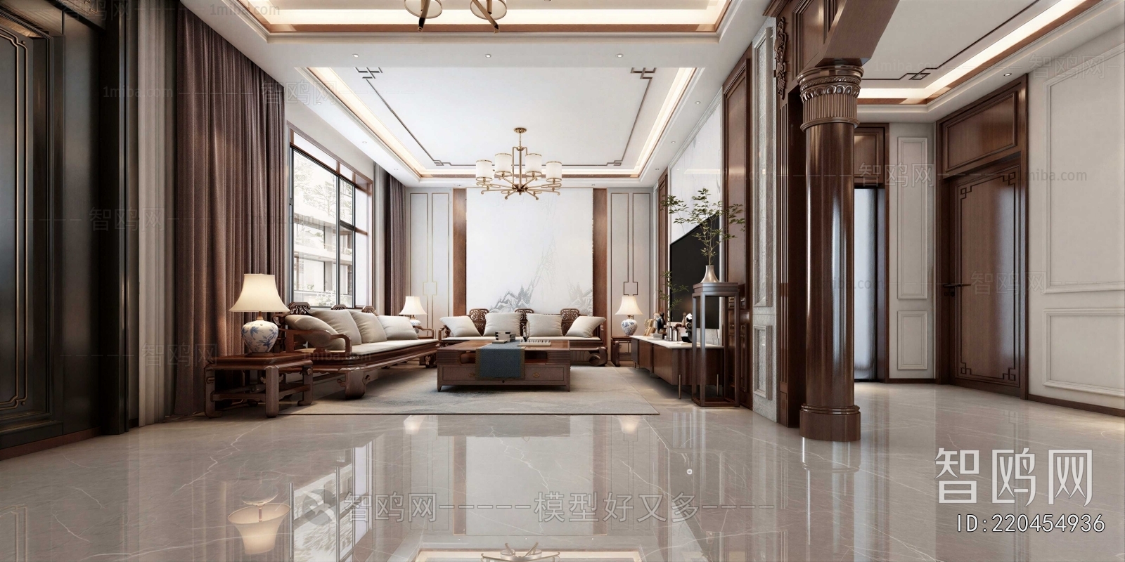 New Chinese Style A Living Room