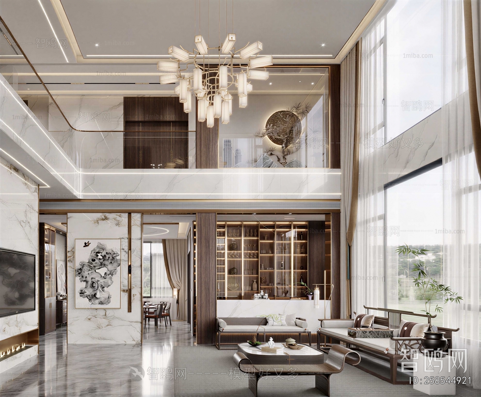 New Chinese Style A Living Room