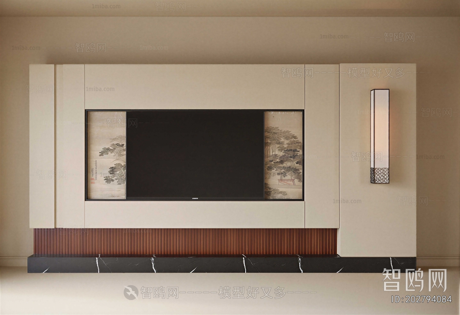 New Chinese Style TV Wall