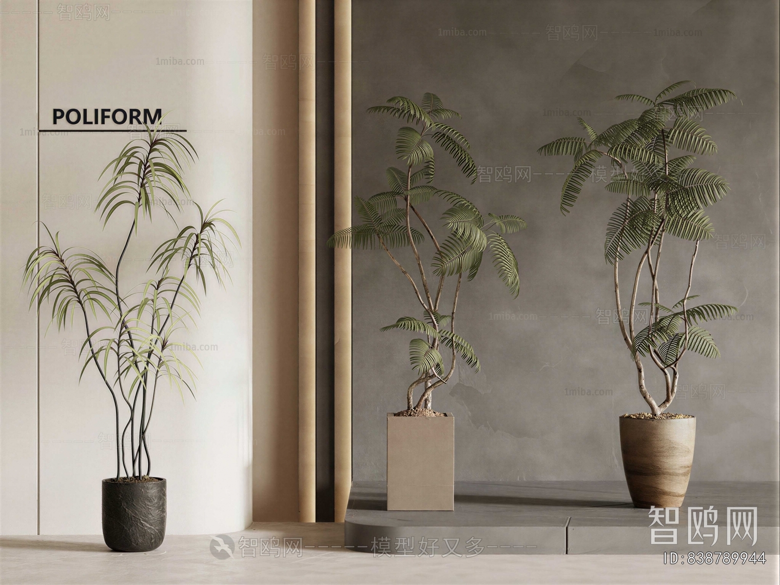 Modern Ground Green Plant Potted Plants