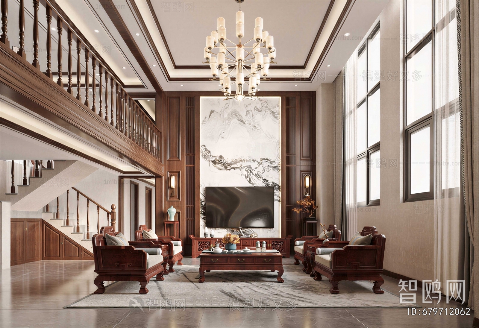 New Chinese Style A Living Room