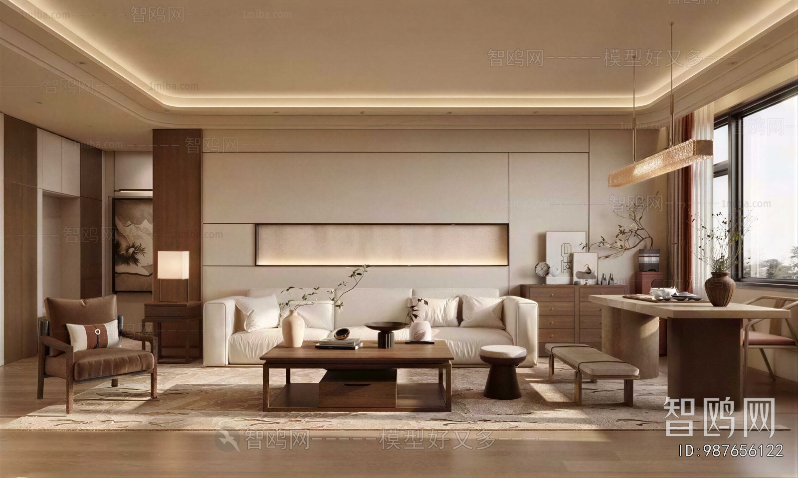 New Chinese Style A Living Room