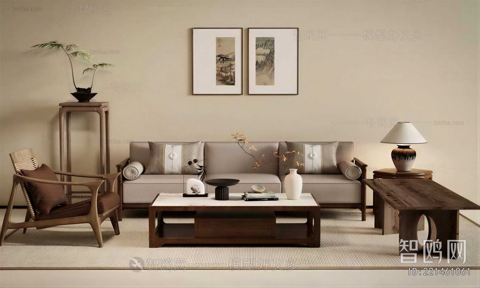 New Chinese Style Sofa Combination