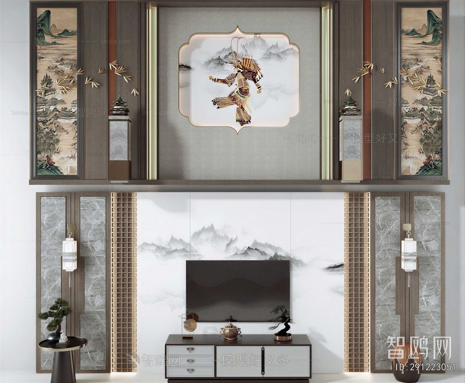 New Chinese Style TV Wall